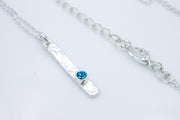 Minimalist Sterling Silver Drop Pendant Necklace With Turquoise Rhinestone Necklaces Oh, Heart!