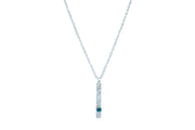 Minimalist Sterling Silver Drop Pendant Necklace With Turquoise Rhinestone Necklaces Oh, Heart!