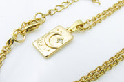 Moon and Star With CZ Rhinestone Pendant Necklace Necklaces Oh, Heart!