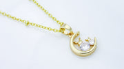 Mother and Child Rabbit Charm Necklace With CZ Crystal Oh, Heart!
