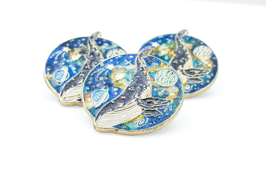 Nebula Space Whale Enamel Pin