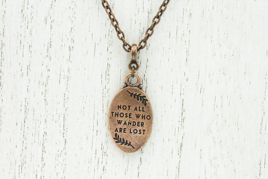 Tolkien Quote Pendant Necklace With Redwood Design Necklaces Oh, Heart!