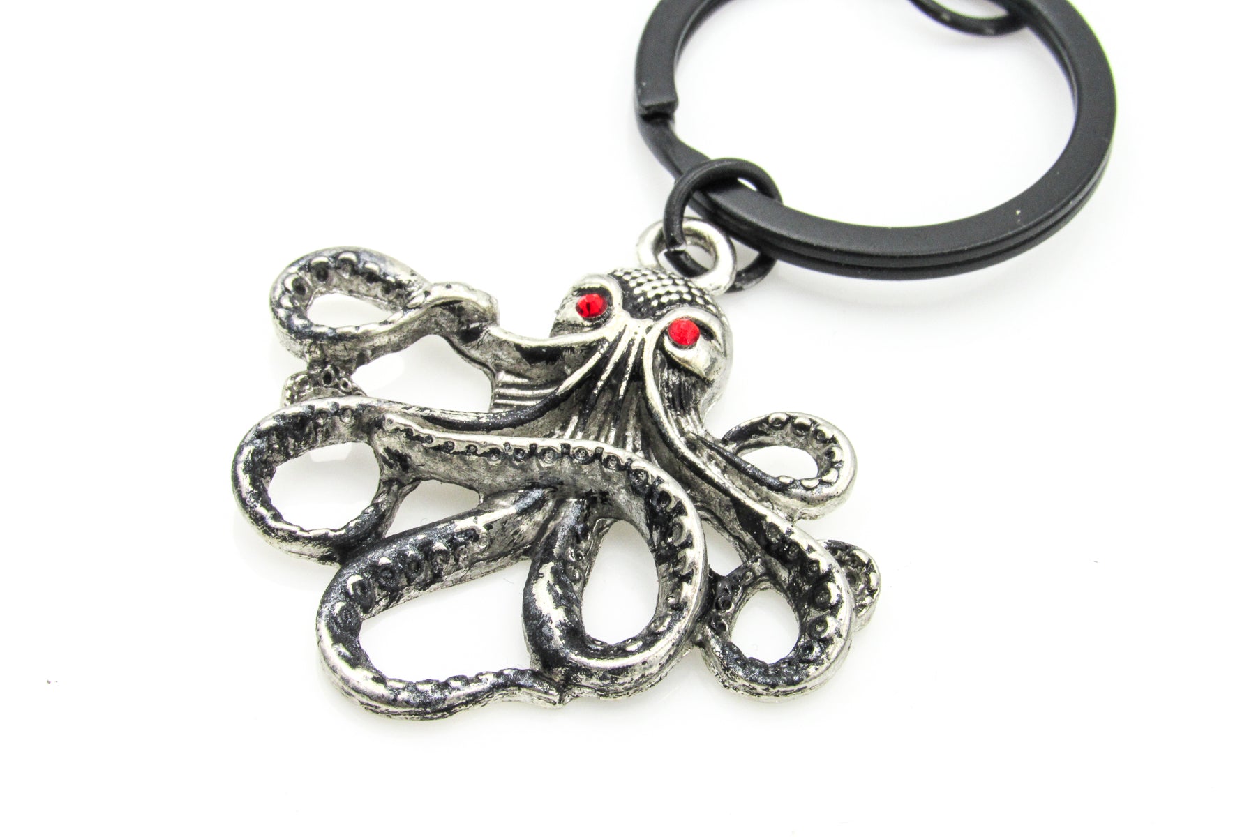 Octopus Keychain With Red Rhinestone Eyes Keychains Oh, Heart!