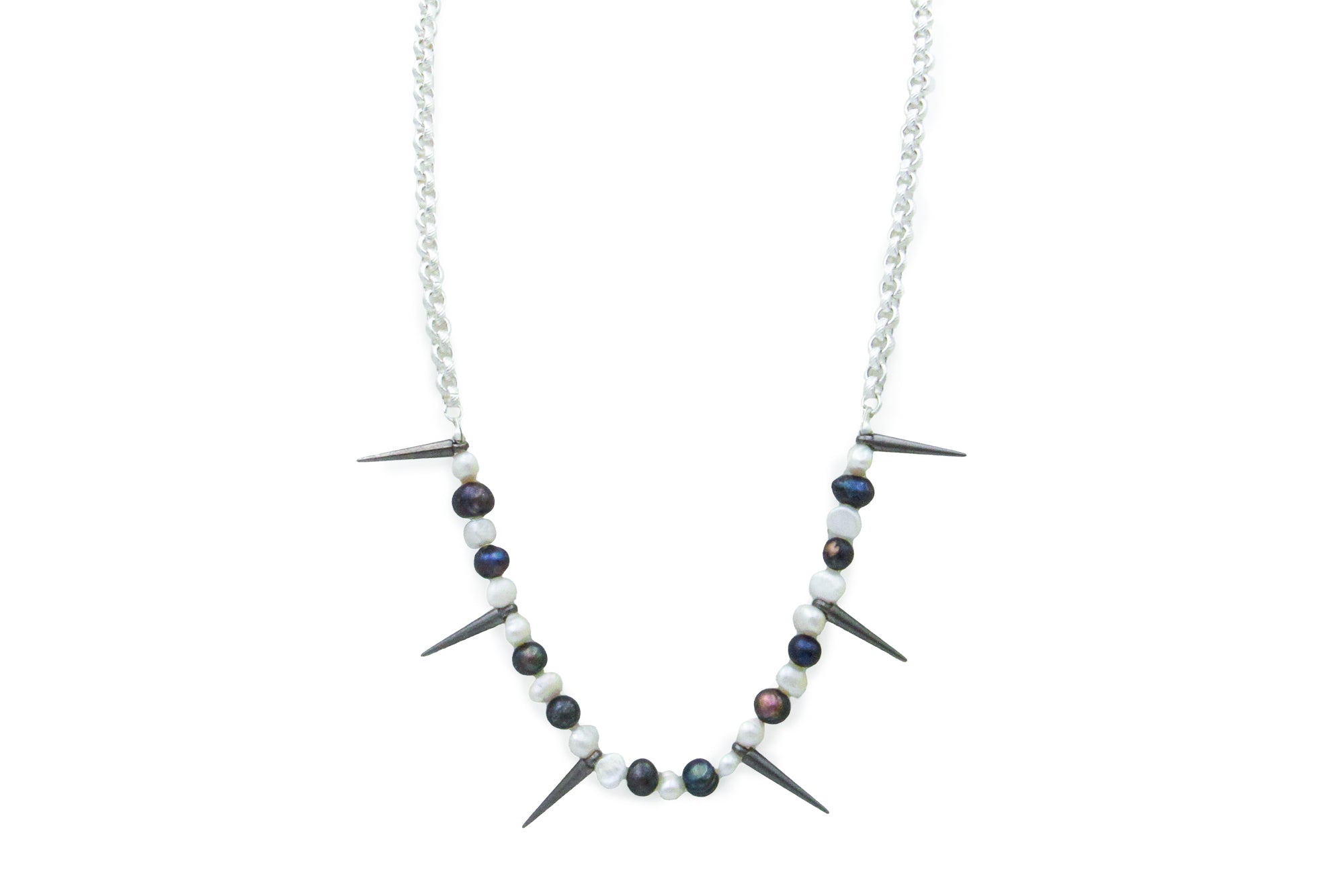 Spiked Pearl Beaded Necklace Necklaces Oh, Heart!