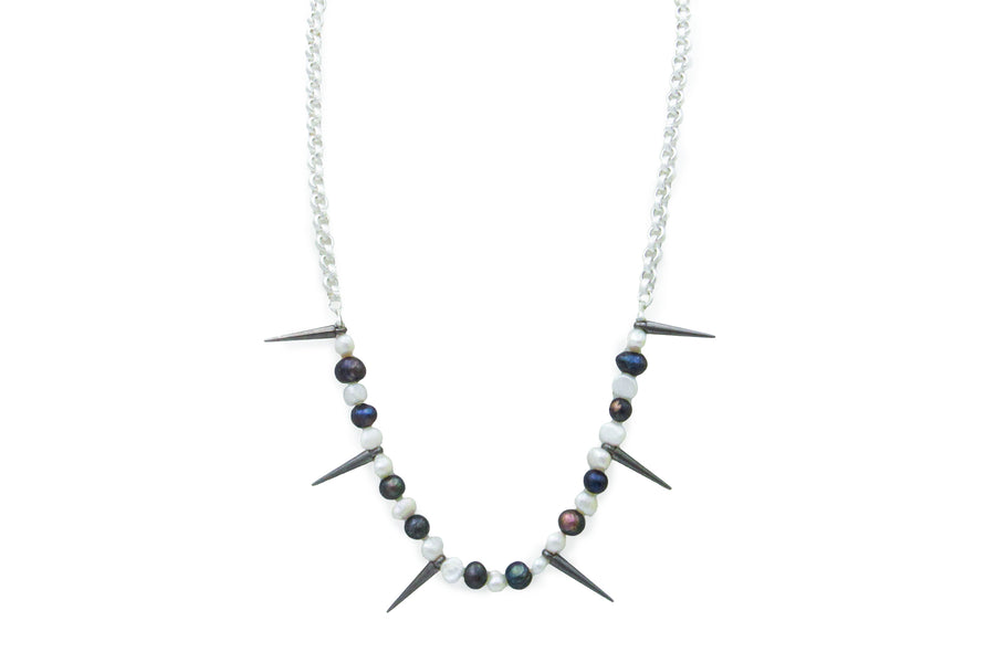 Spiked Pearl Beaded Necklace Necklaces Oh, Heart!