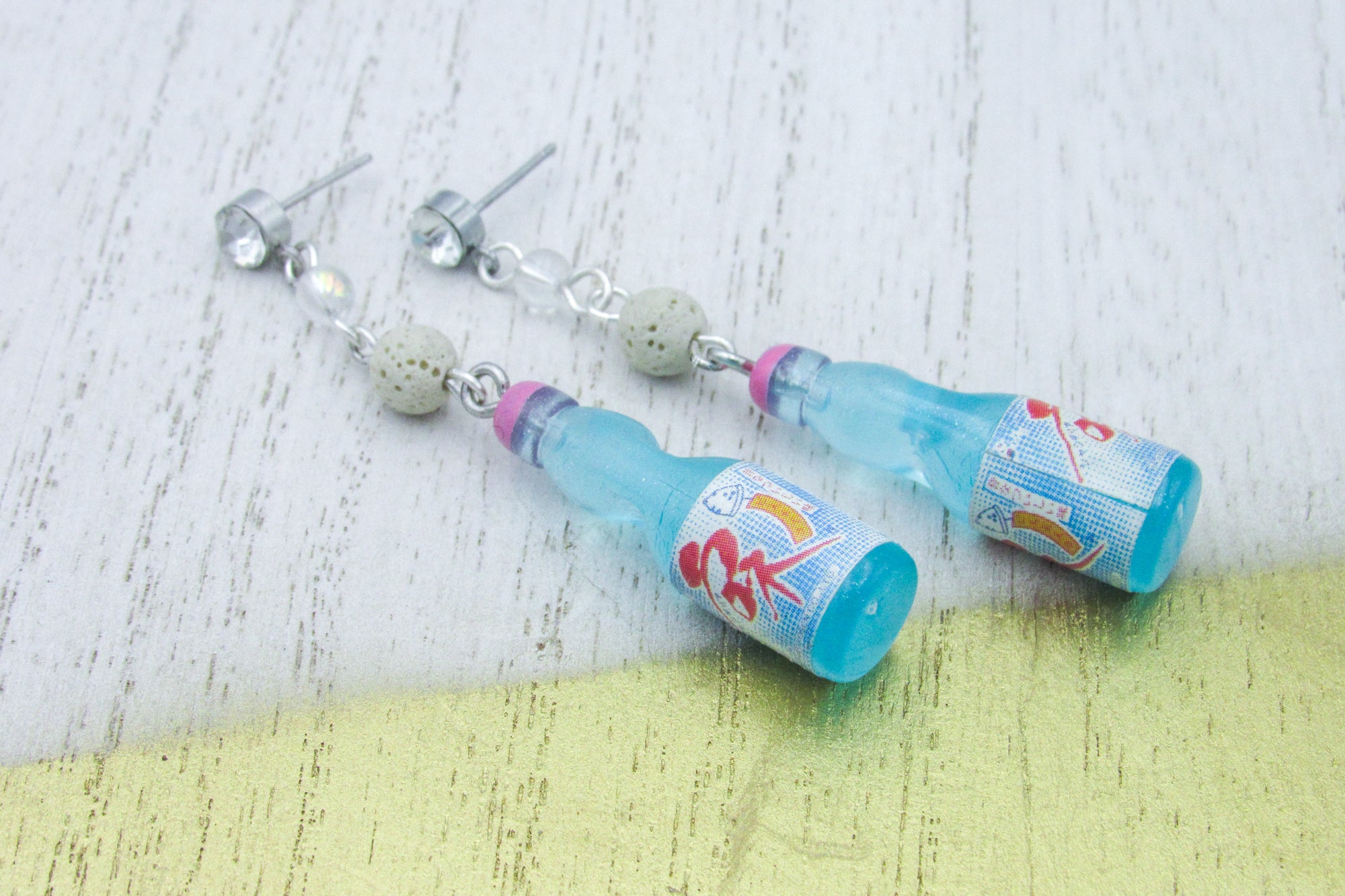 Ramune Japanese Soda Scented Dangle Earrings Earrings Oh, Heart!