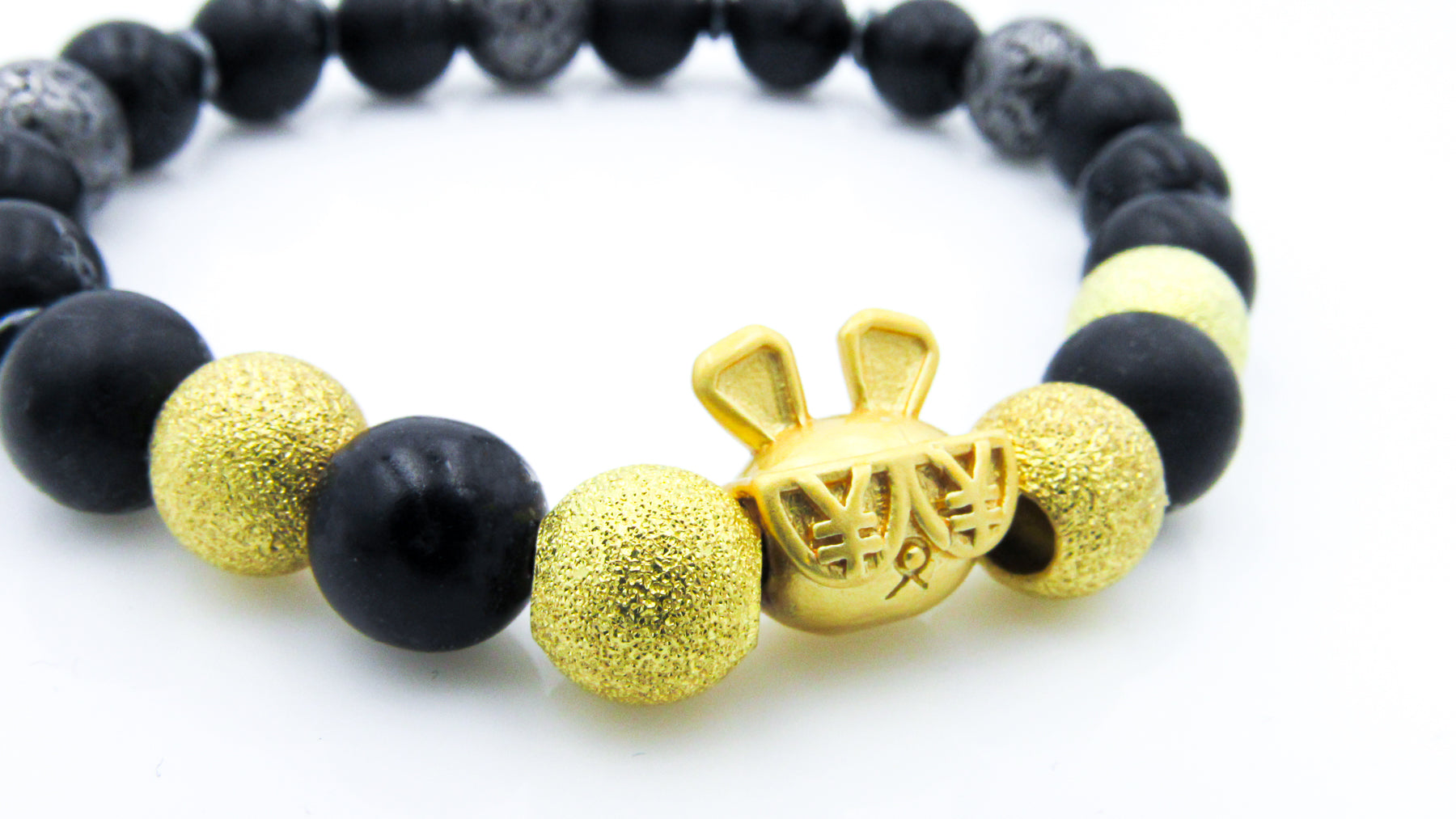 Rich Money Sunglasses Bunny Gold and Black Stretch Bracelet Oh, Heart!