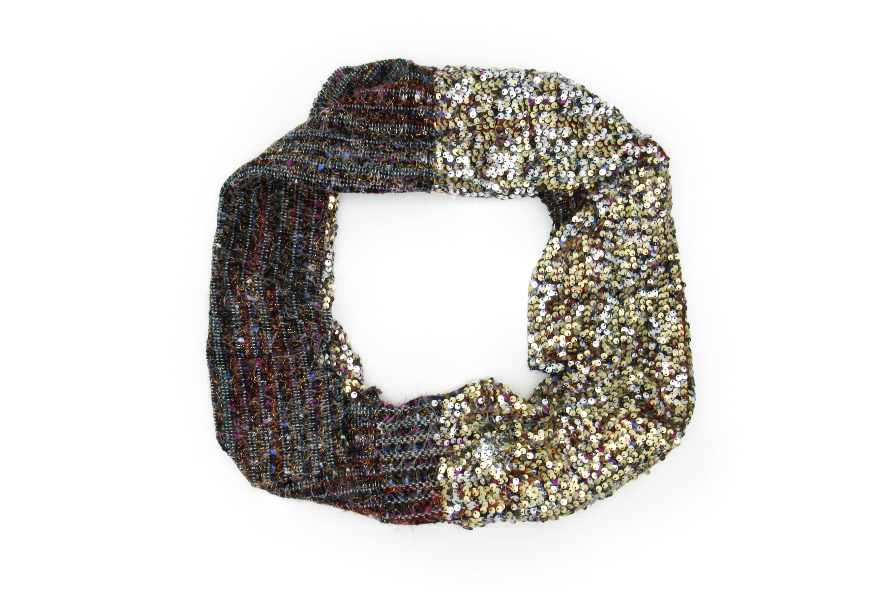 Boho Glam Feathery Mohair and Sequins Infinity Scarf Scarves Oh, Heart!