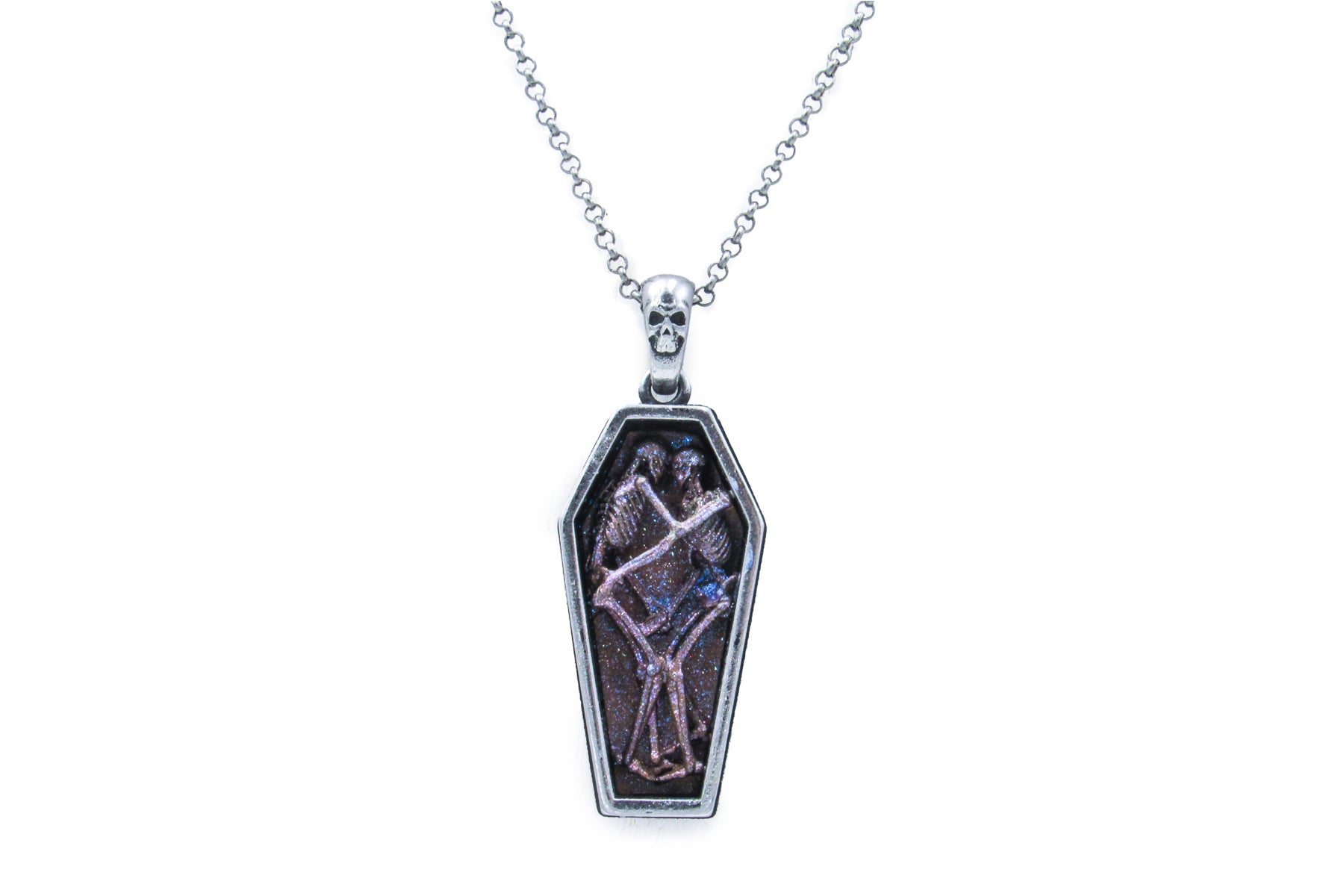 Hugging Skeletons In A Coffin Pendant Necklace Necklaces Oh, Heart!