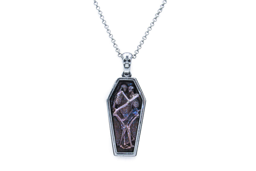 Hugging Skeletons In A Coffin Pendant Necklace Necklaces Oh, Heart!