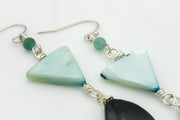 Geometric Shell and Pearl Statement Dangle Earrings Earrings Oh, Heart!