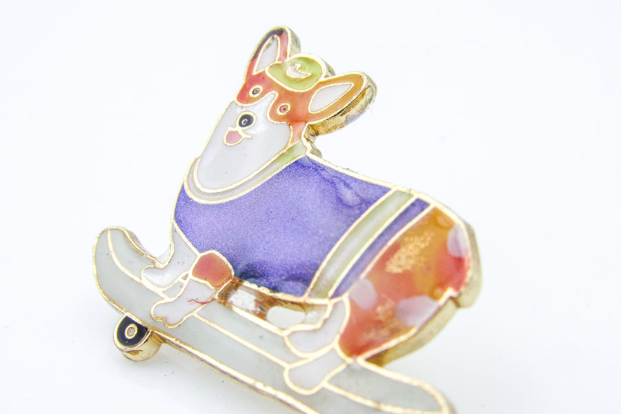 Skater Corgi Enamel Pin Pin Oh, Heart!
