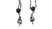 Middle Finger Necklace on Dainty Twisted Chain in Silver or Black Necklaces Oh, Heart!