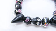 Black Skulls, Spikes and Roses Stretch Bracelet Bracelets Oh, Heart!