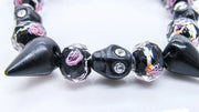 Black Skulls, Spikes and Roses Stretch Bracelet Bracelets Oh, Heart!