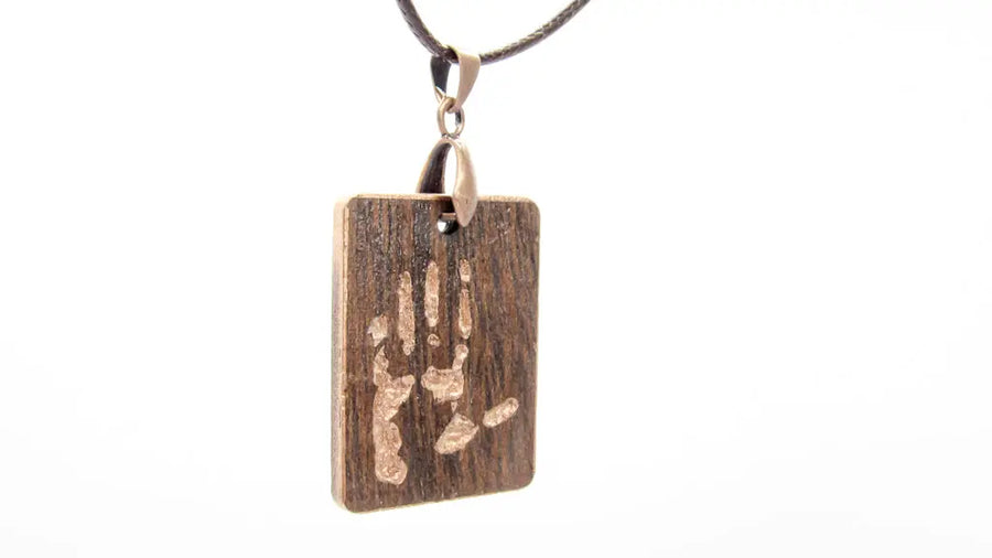 Carved Handprint Wooden Necklace Necklaces Oh, Heart!