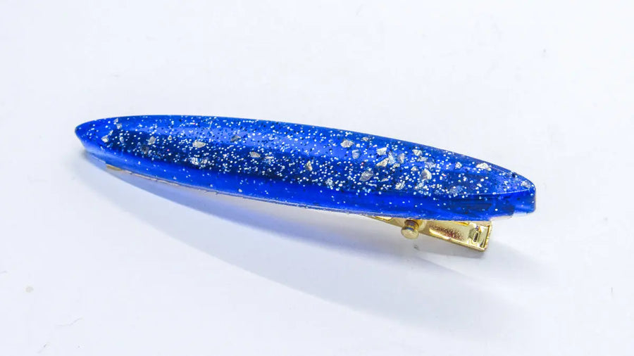 Blue and Silver Glitter Starry Night Resin Barrettes Barrettes Oh, Heart!