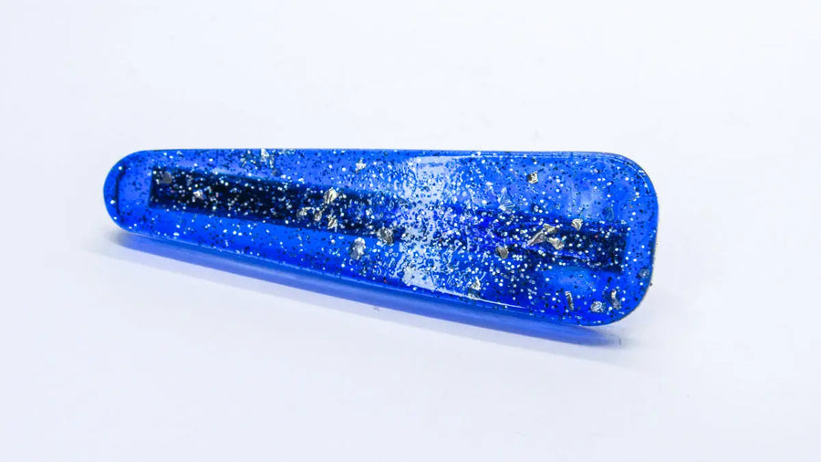 Blue and Silver Glitter Starry Night Resin Barrettes Barrettes Oh, Heart!