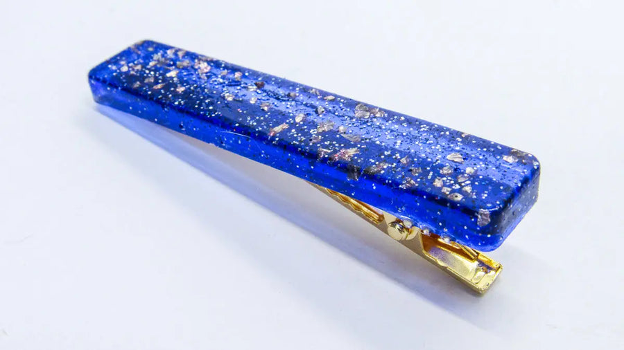 Blue and Silver Glitter Starry Night Resin Barrettes Barrettes Oh, Heart!