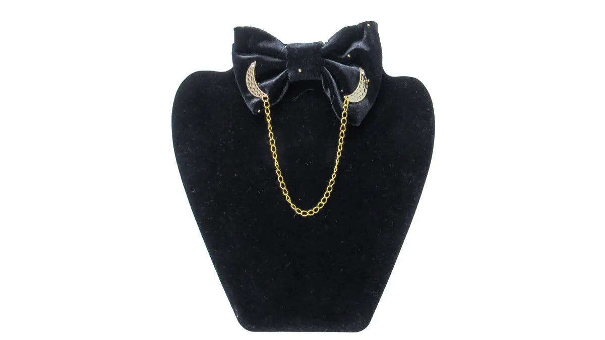 Hammered Crescent Moon and Rhinestone Collar Chain collar chain Oh, Heart!