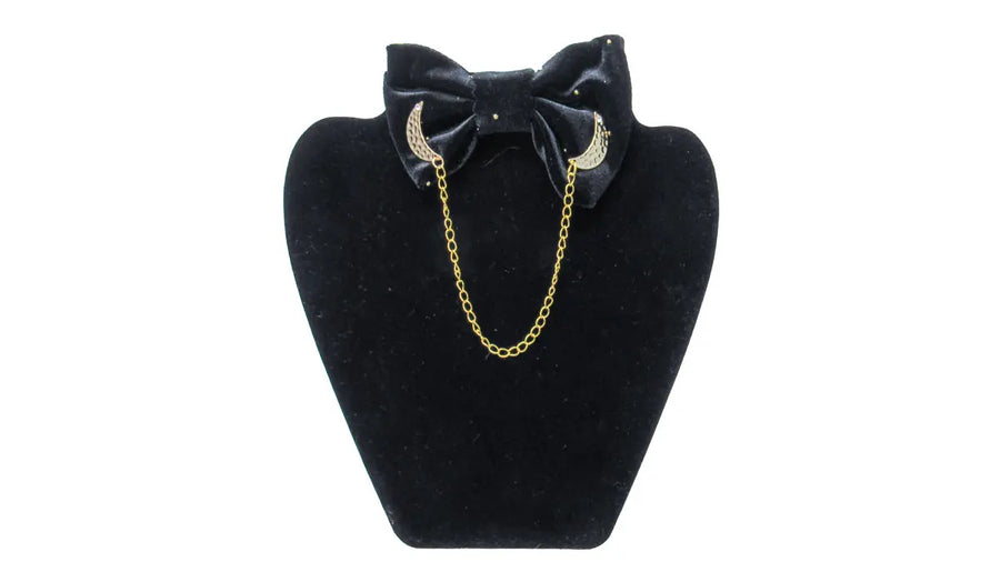 Hammered Crescent Moon and Rhinestone Collar Chain collar chain Oh, Heart!