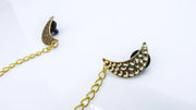 Hammered Crescent Moon and Rhinestone Collar Chain collar chain Oh, Heart!