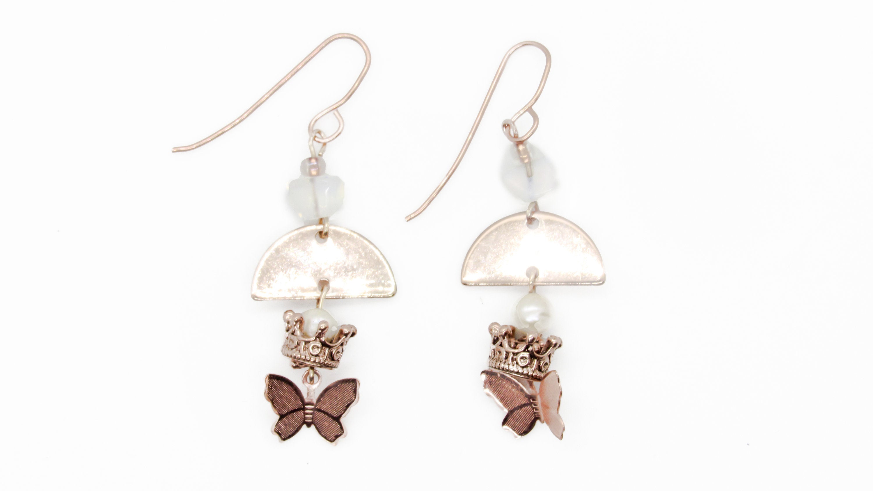 Crown+Butterfly Rose Gold Dangle Earring Earrings Oh, Heart!