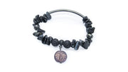 Gemstone Stretch Bracelets With Moon Czech Glass Bead Bracelets Oh, Heart!