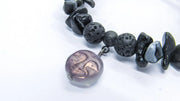 Gemstone Stretch Bracelets With Moon Czech Glass Bead Bracelets Oh, Heart!