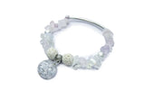 Gemstone Stretch Bracelets With Moon Czech Glass Bead Bracelets Oh, Heart!