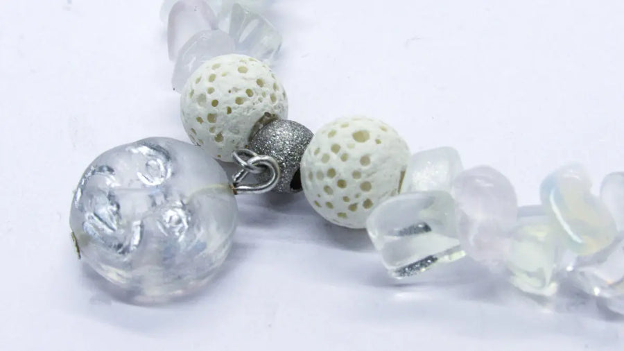 Gemstone Stretch Bracelets With Moon Czech Glass Bead Bracelets Oh, Heart!