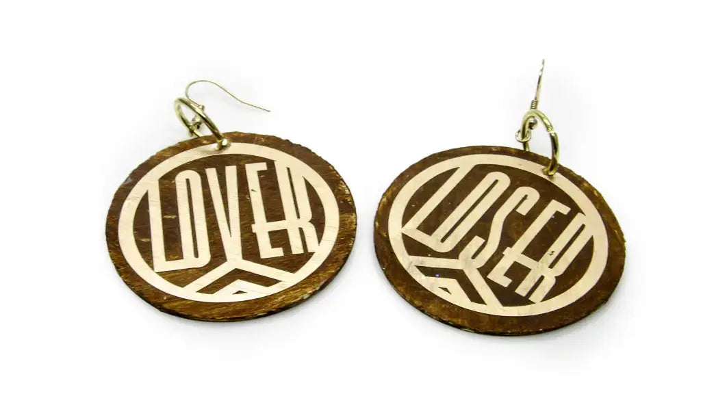 Loser/Lover Wooden Earrings Earrings Oh, Heart!