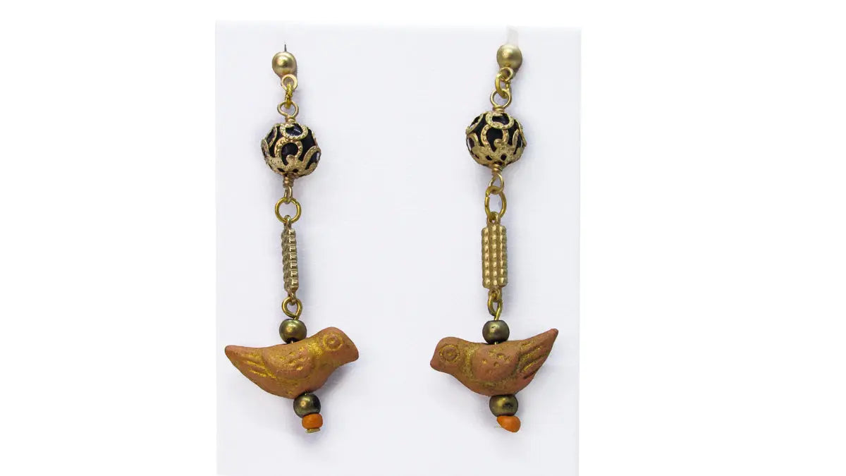 Bohemian Style Clay Bird Earrings Earrings Oh, Heart!