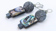 Geometric Mother of Pearl and Glass Bead Earrings Earrings Oh, Heart!