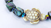Abalone Shell and Turtle Charms Stretch Bracelet Bracelets Oh, Heart!
