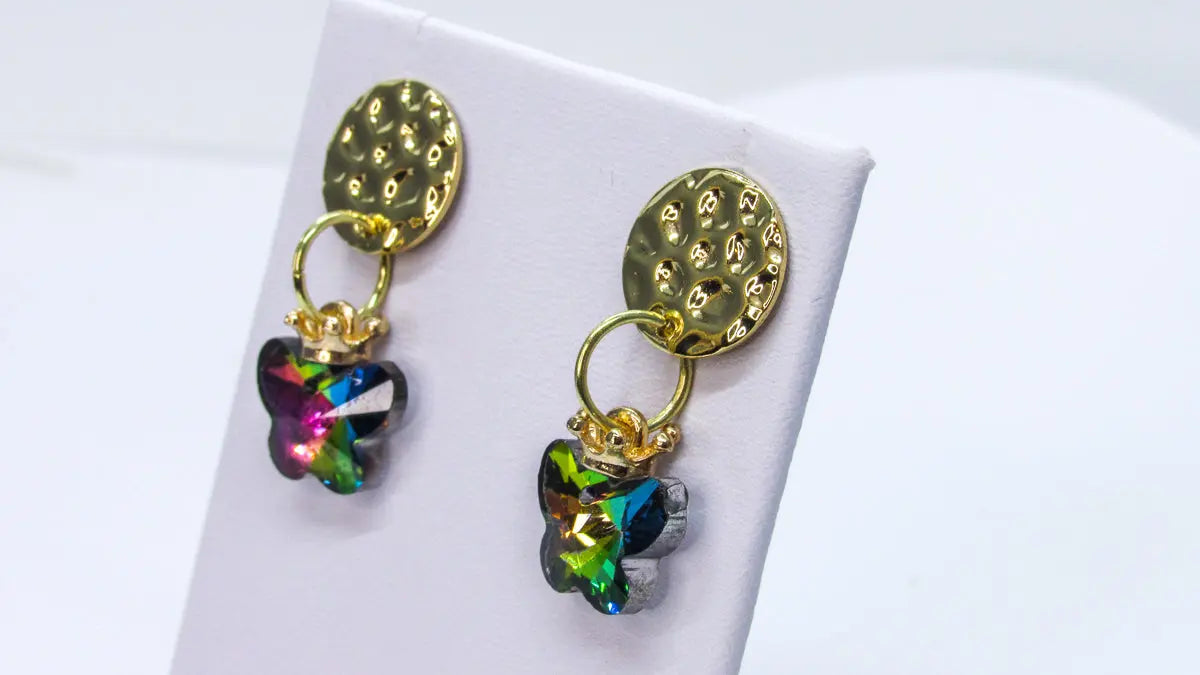 Crystal Butterfly Dangle Earrings Earrings Oh, Heart!
