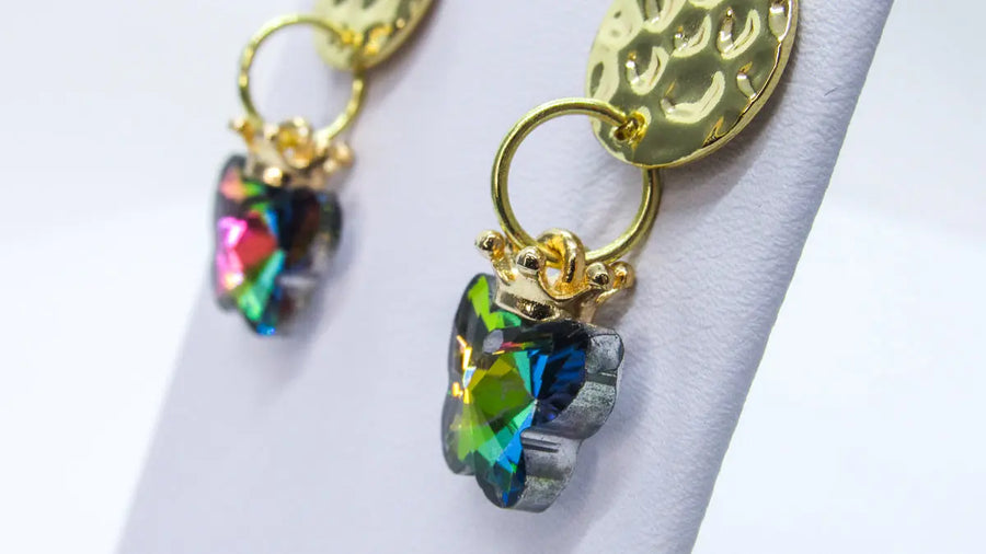 Crystal Butterfly Dangle Earrings Earrings Oh, Heart!