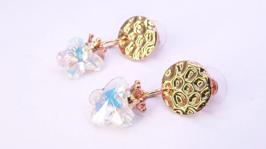 Crystal Butterfly Dangle Earrings Earrings Oh, Heart!