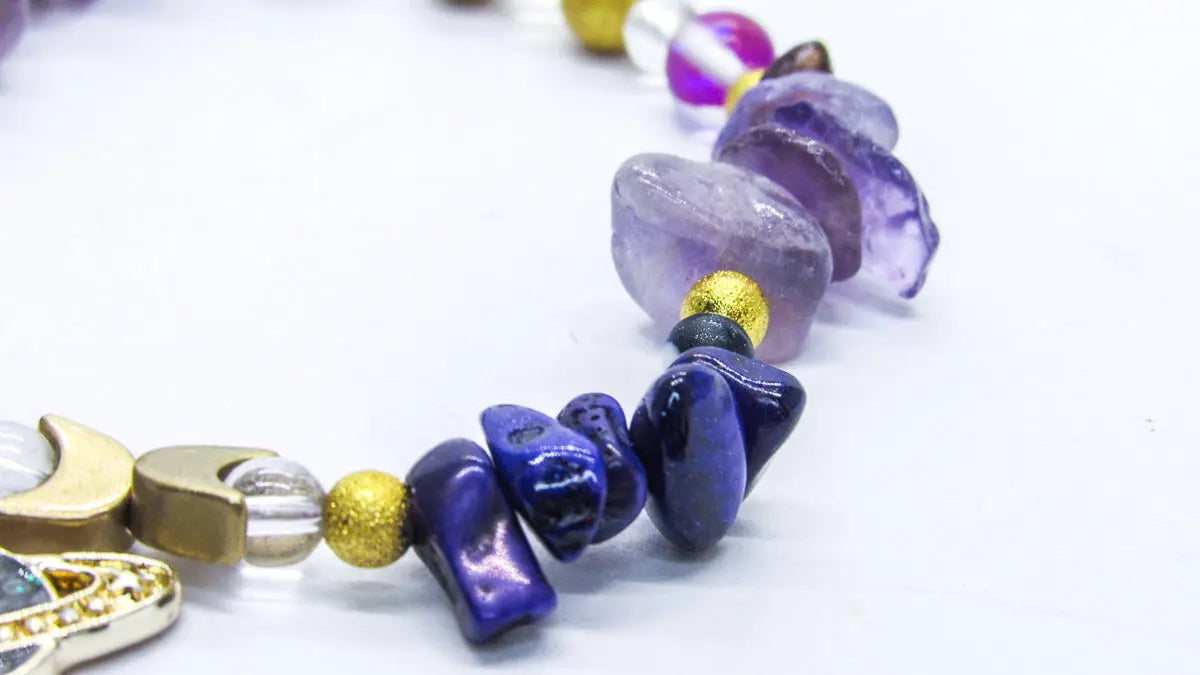 Amethyst and Quartz Dyed Amethyst Planetary Chip Bead Bracelet Bracelets Oh, Heart!