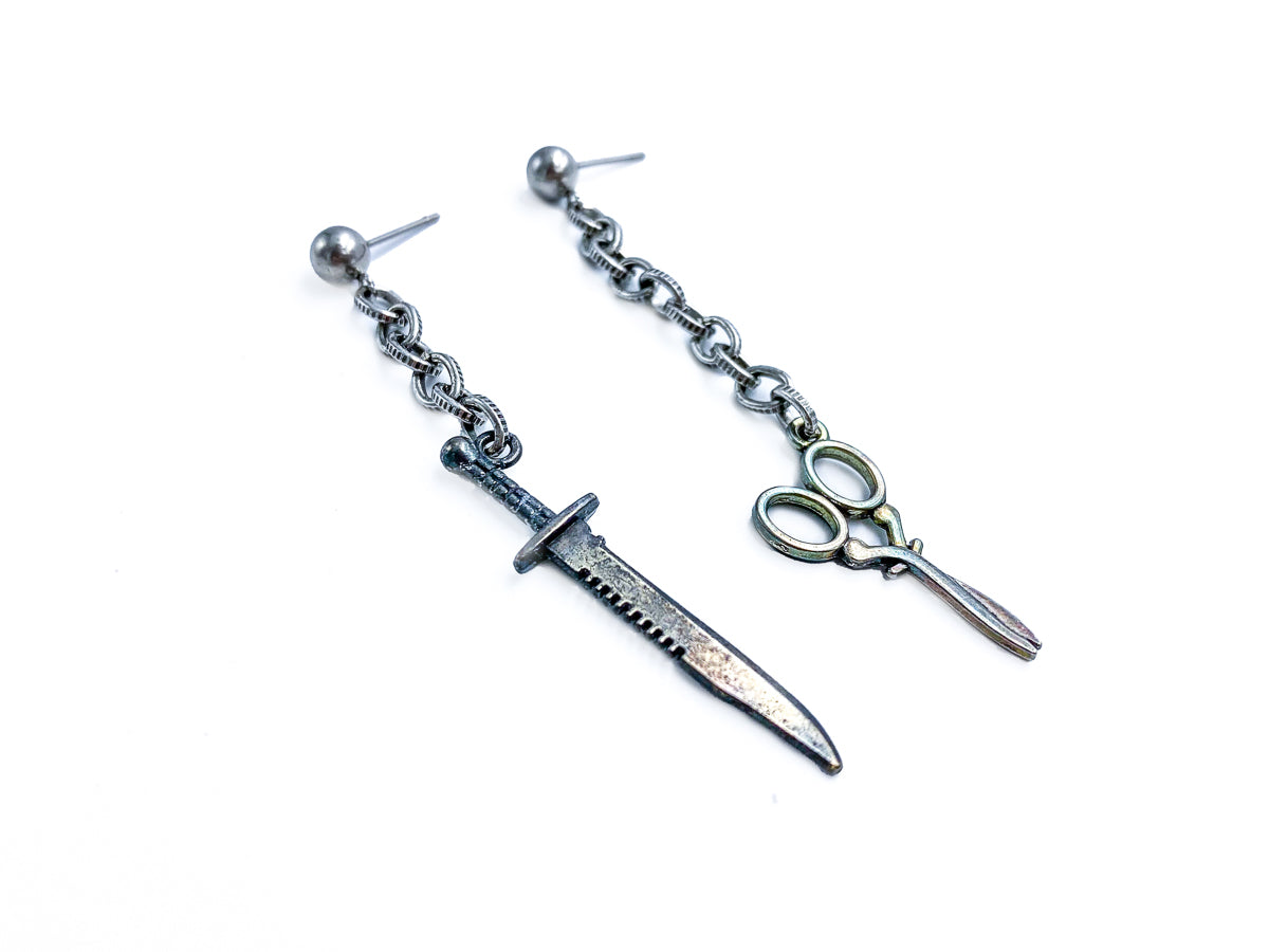 Knife and Scissors Mismatched Earring Set Earrings Oh, Heart!
