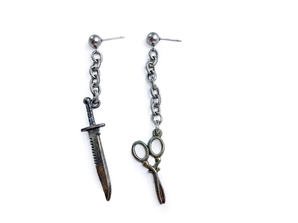 Knife and Scissors Mismatched Earring Set Earrings Oh, Heart!