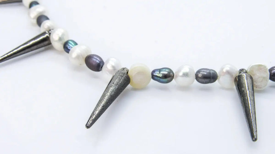 Spiked Pearl Beaded Necklace Necklaces Oh, Heart!