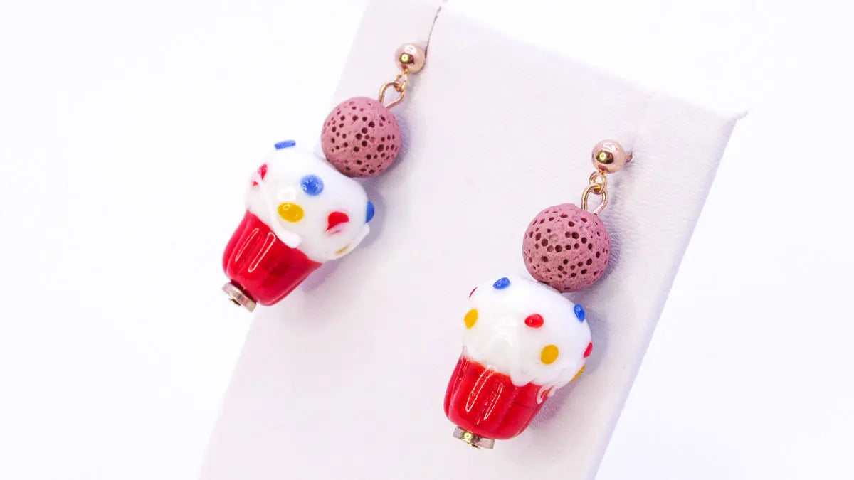 Scented Cupcake Bead Dangle Earrings Earrings Oh, Heart!