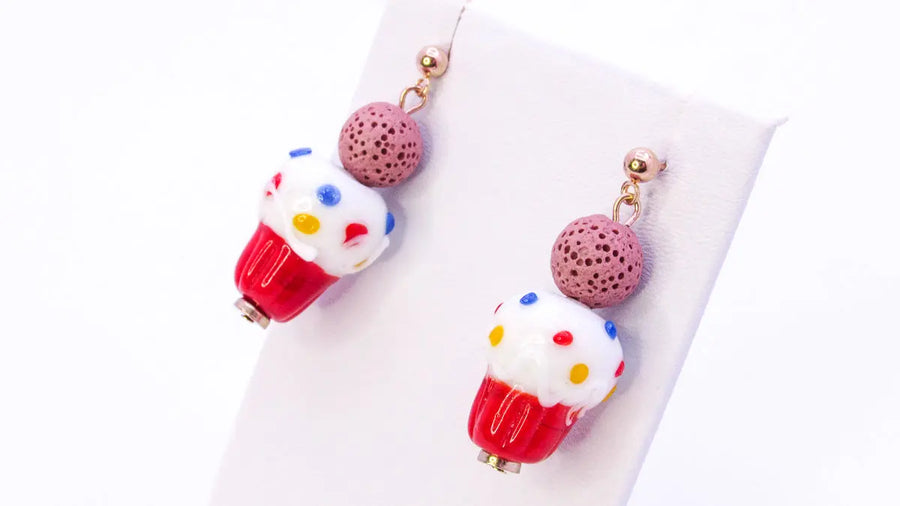 Scented Cupcake Bead Dangle Earrings Earrings Oh, Heart!