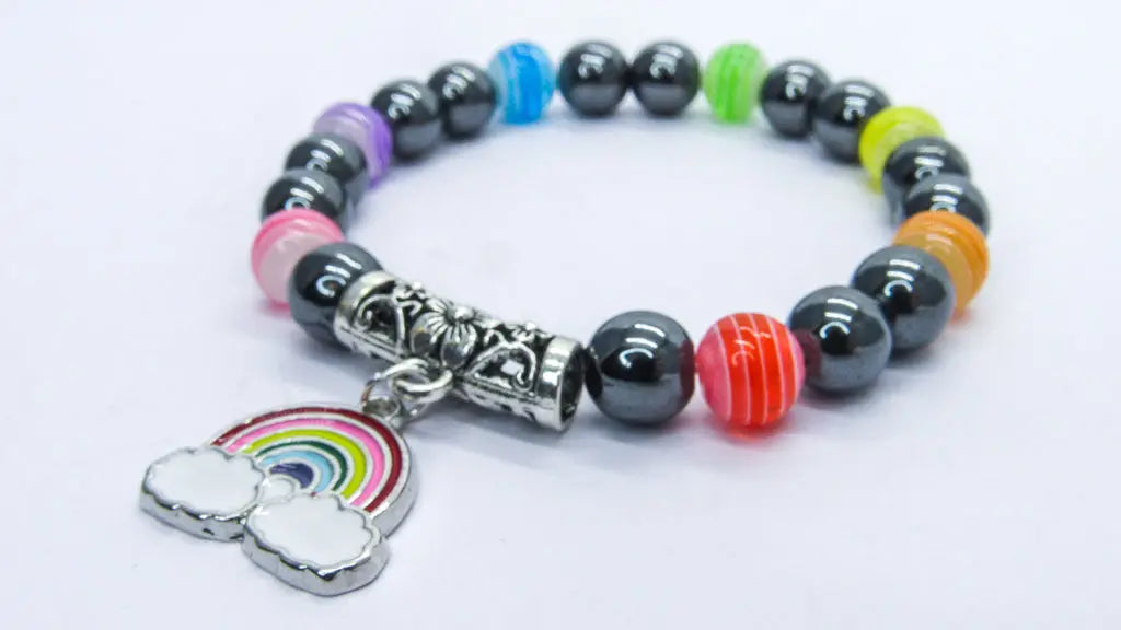 Rainbow Charm LGBTQIA Pride Stretch Bracelet Bracelets Oh, Heart!