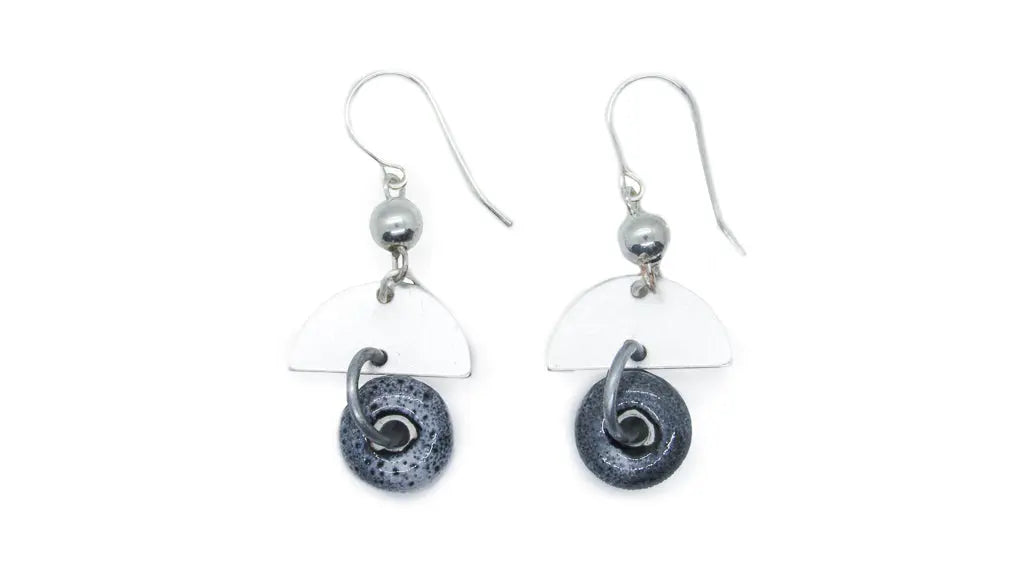 Silver and Grey Geometric Dangle Earrings Earrings Oh, Heart!