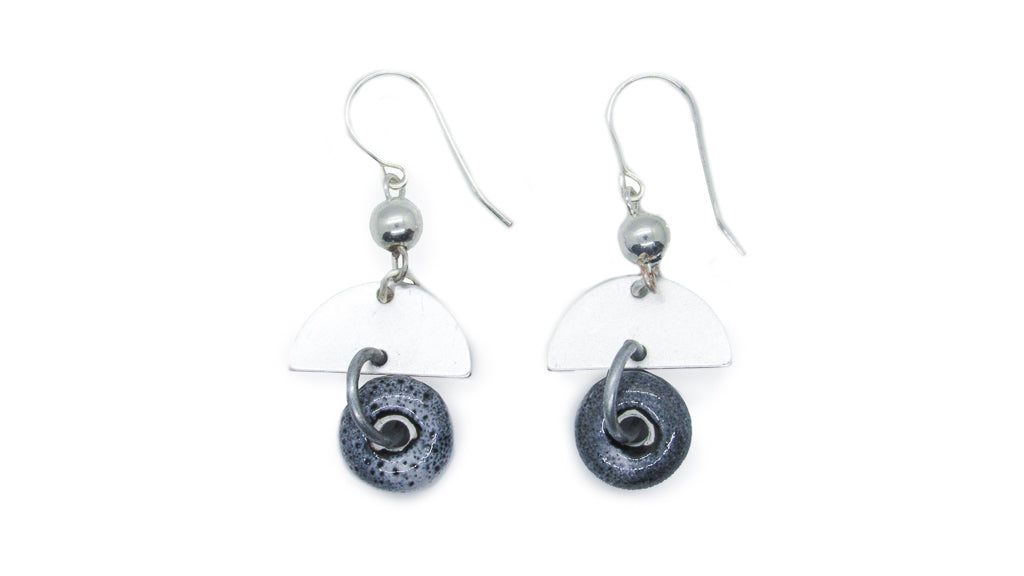 Silver and Grey Geometric Dangle Earrings Earrings Oh, Heart!