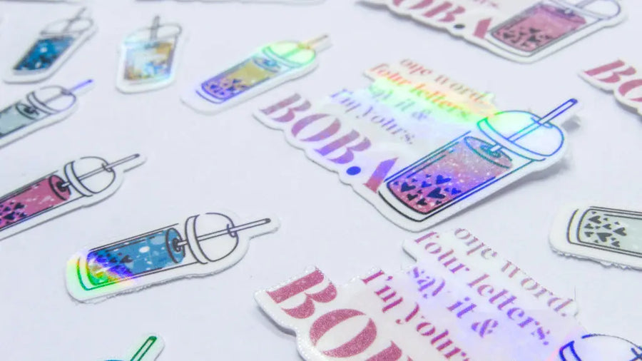 Boba Themed Iridescent Sticker Sheet Decorative Stickers Oh, Heart!