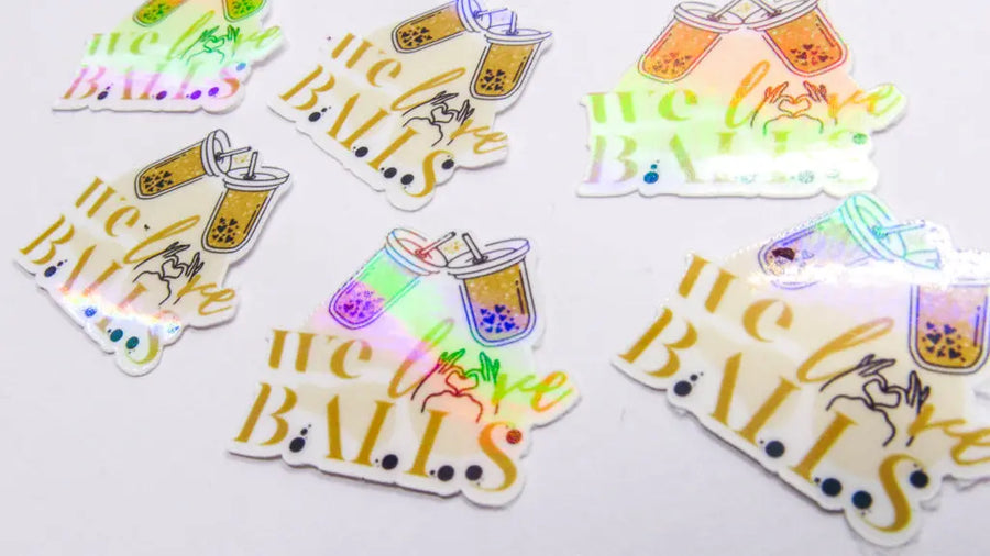 Boba Themed Iridescent Sticker Sheet Decorative Stickers Oh, Heart!
