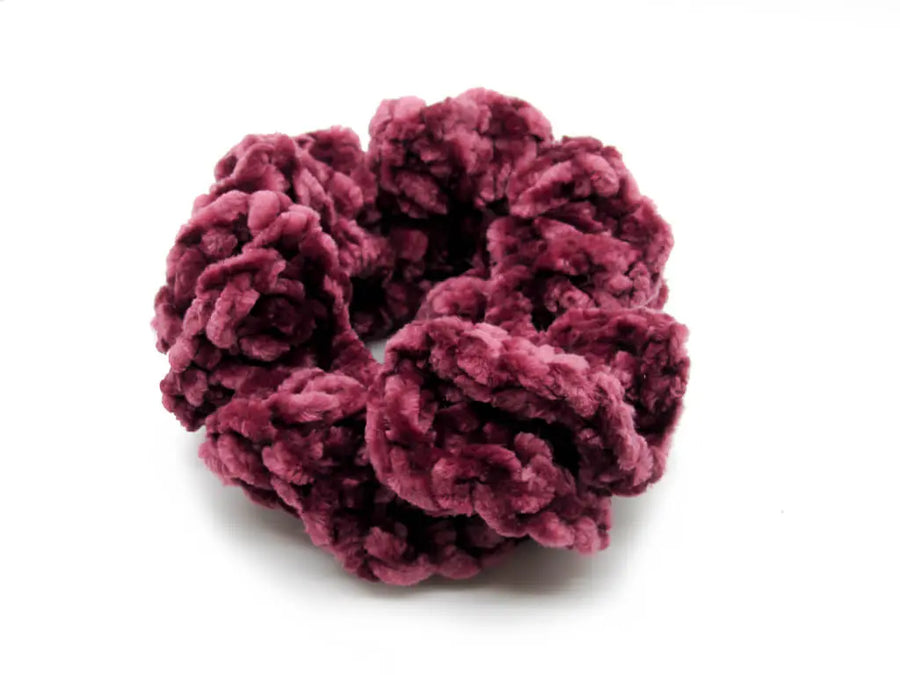 Thick and Super Soft Velvet Crochet Scrunchie Ponytail Holders Oh, Heart!